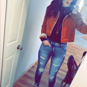 Sherpa Lined Corduroy Jacket - Cropped